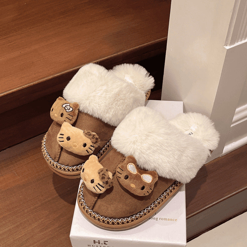Fuzzy Kitty Charm Clog Slippers