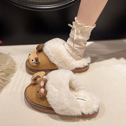 Fuzzy Kitty Charm Clog Slippers