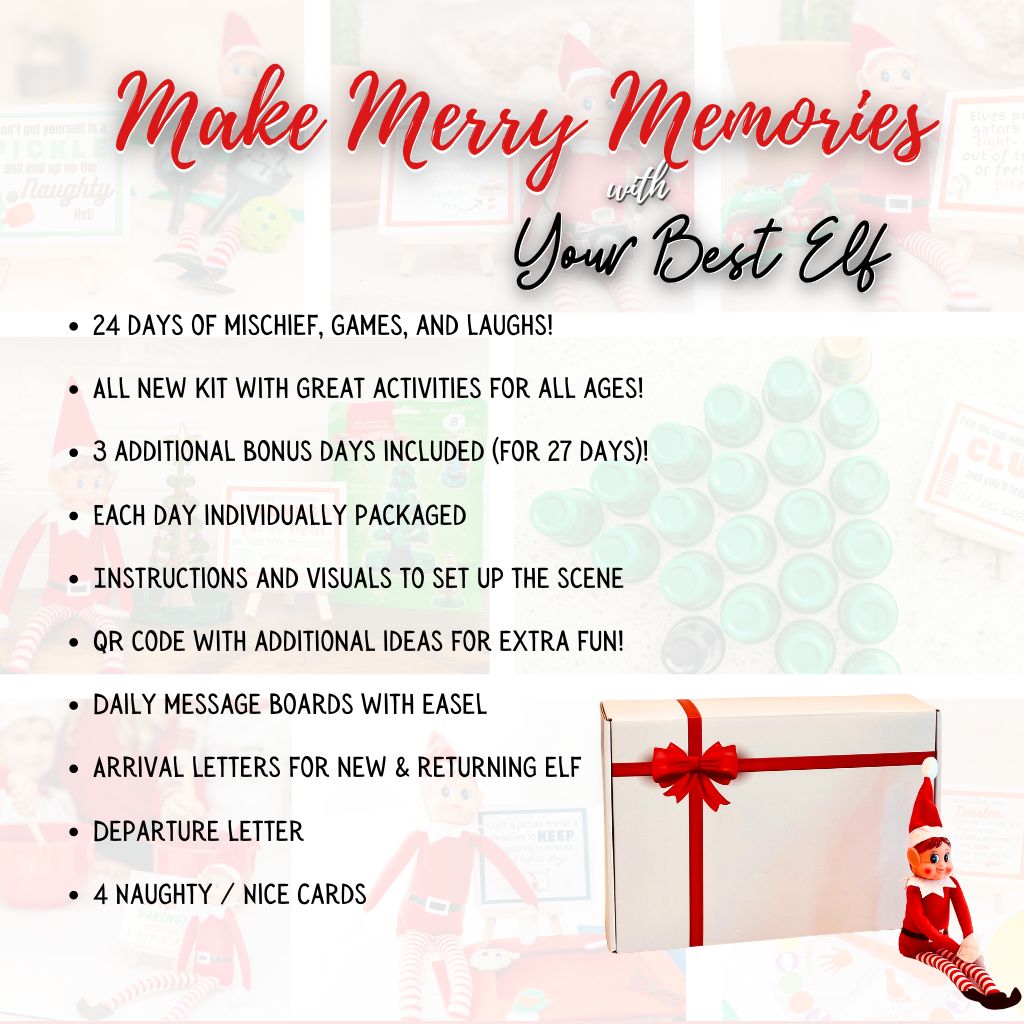 Holiday Magic Themed Elf Kit | Best 2024 Elf Kit | 24 Day Christmas Holiday Elf Kit | Crafty Elf Props and Antics